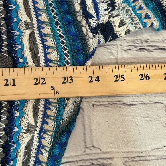 Vintage Authentic Coogi Australia Sweater Multi-Colored Cotton 3D Knit Sz Lrg - Picture 5 of 8